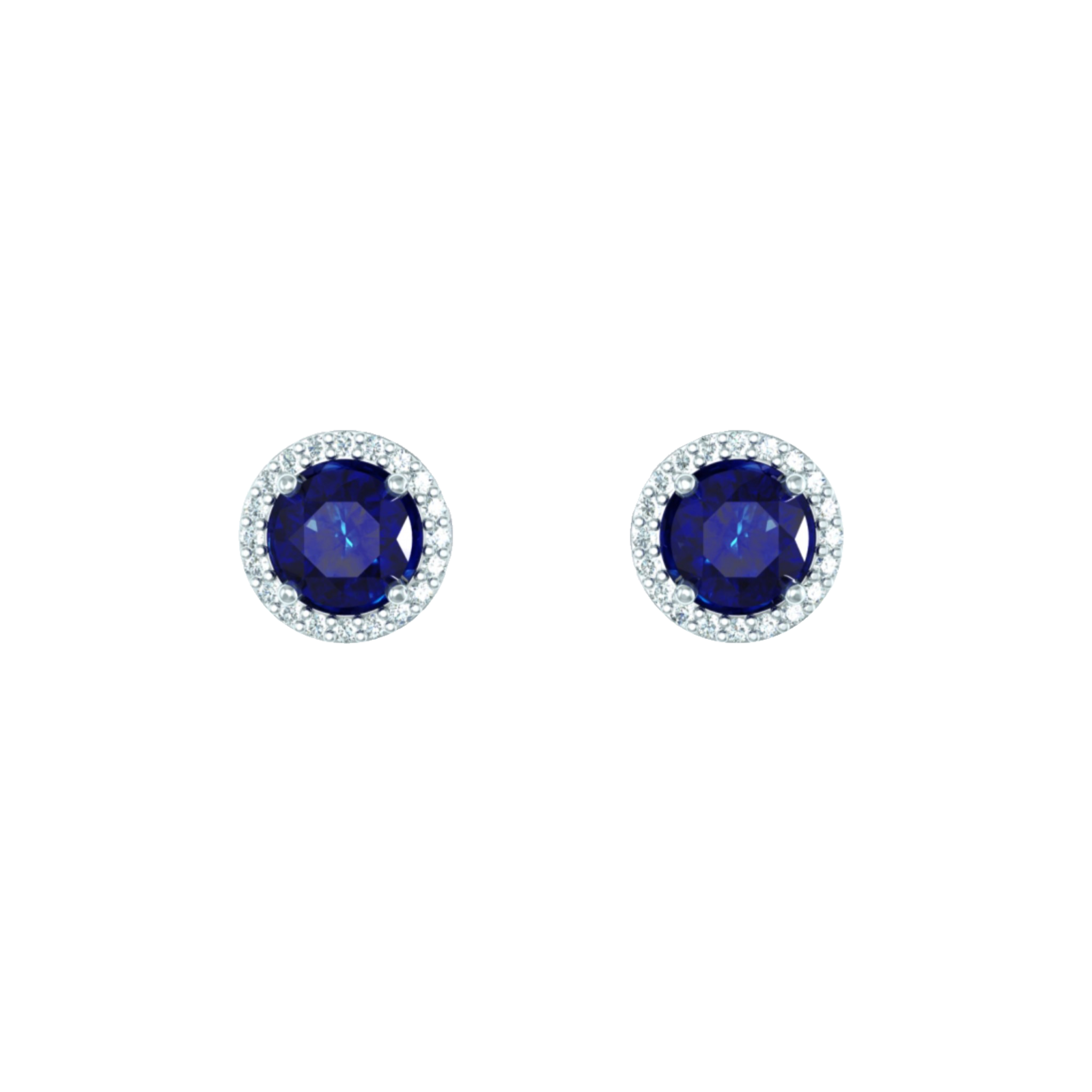 Náušnice Chantal - bílé zlato, modré safíry