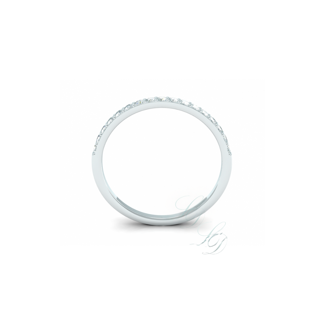 Dámský snubní prsten Megan Double - bílé zlato, diamanty - Obrázek 2