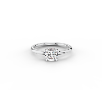Prsten Cushion Klasik - bílé zlato