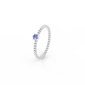 Prsten Bubbles 3 - bílé zlato, tanzanit