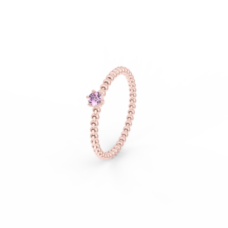 Prsten Bubbles 3 - růžové zlato, růžový safír