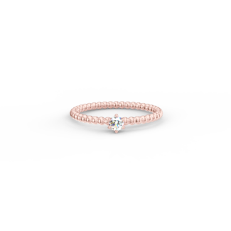 Prsten Bubbles 3 - růžové zlato, bílý diamant