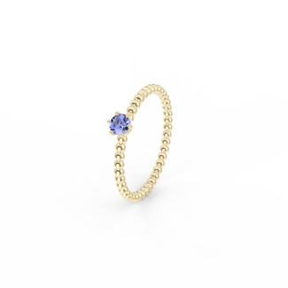 Prsten Bubbles 3,5 - žluté zlato, tanzanit