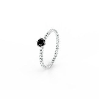 Prsten Bubbles 4 - bílé zlato, černý diamant