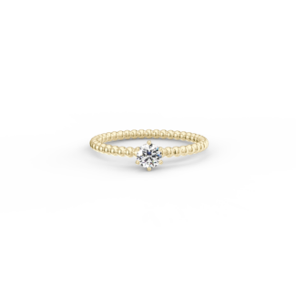 Prsten Bubbles 4 - žluté zlato, bílý diamant