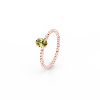 Prsten Bubbles Oval - růžové zlato, žlutý safír