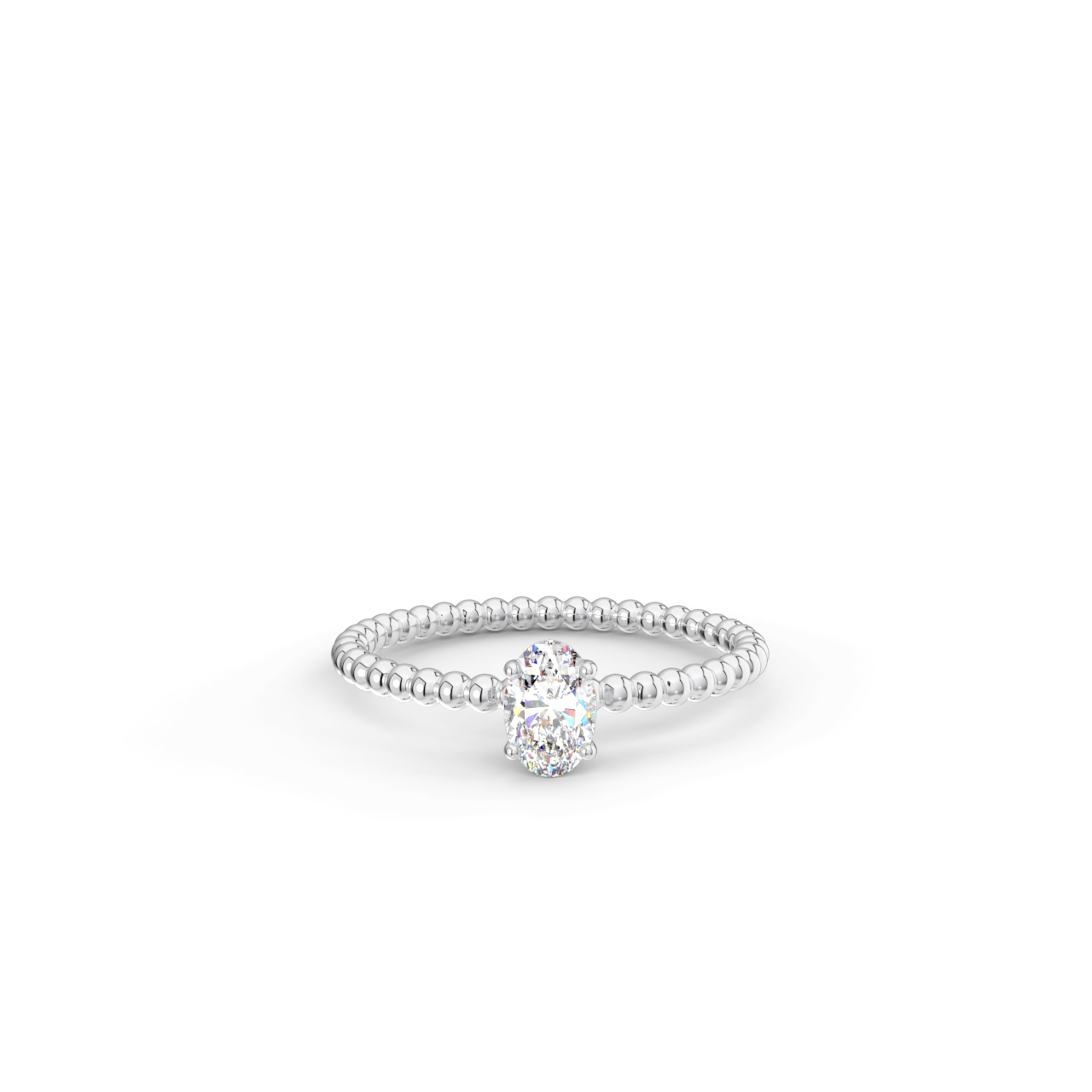 Prsten Bubbles Oval - bílé zlato, diamant - Obrázek 2