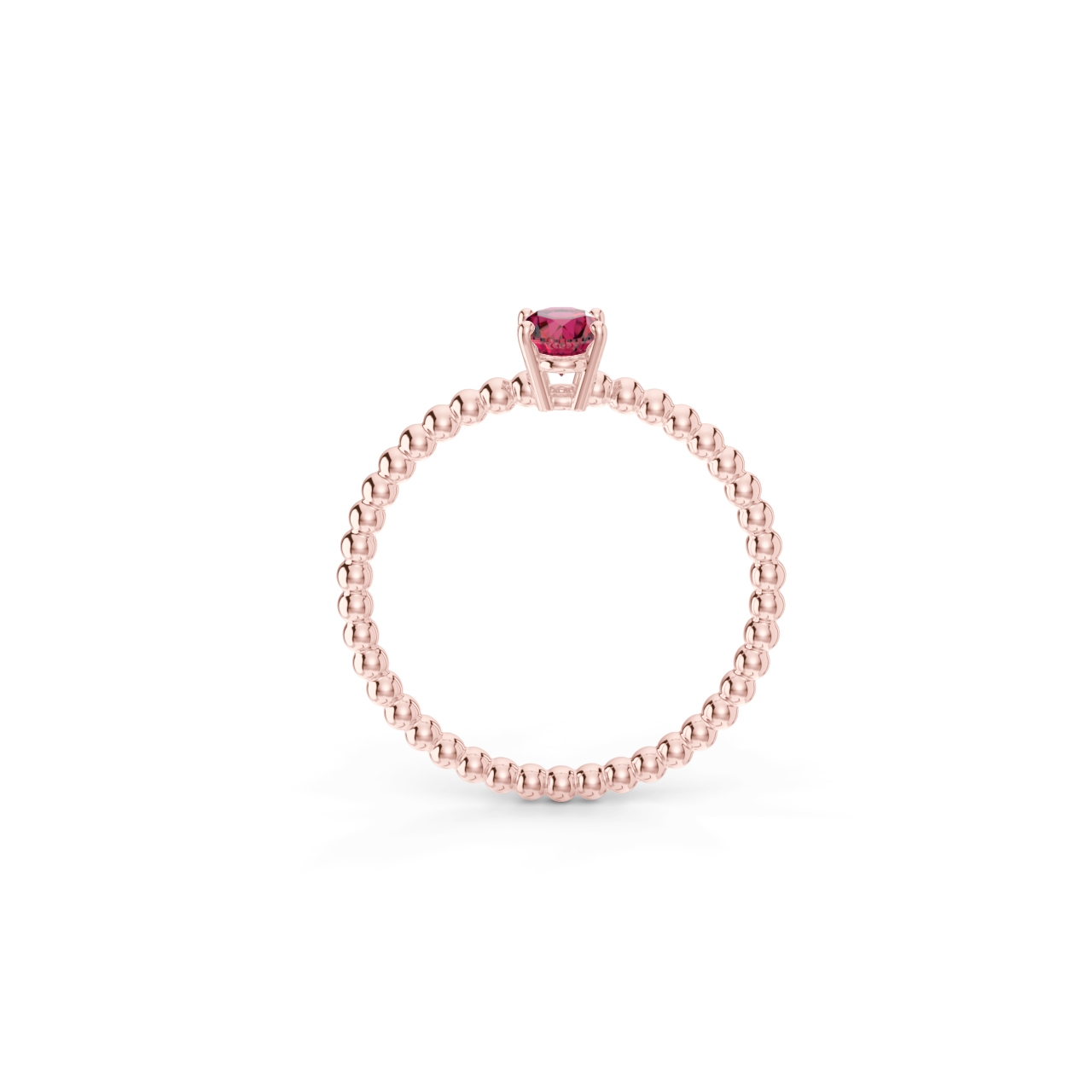 Prsten Bubbles Oval - růžové zlato, rubín - Obrázek 3