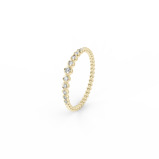 Prsten Bubbles C - žluté zlato, bílé diamanty