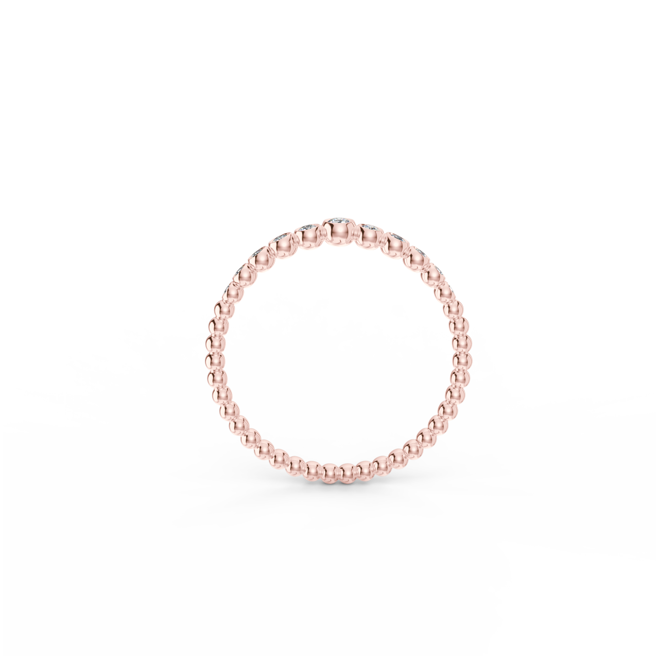 Prsten Bubbles C - růžové zlato, bílé diamanty - Obrázek 3
