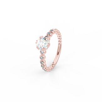 Prsten Bubbles C1 - růžové zlato, bílý diamant