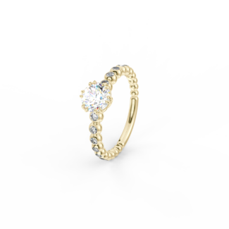 Prsten Bubbles C1 - žluté zlato, bílý diamant