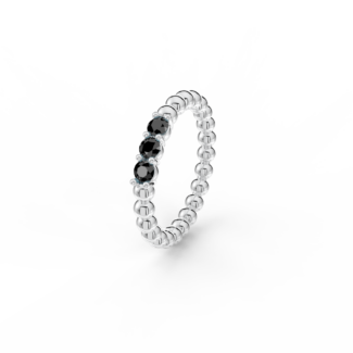 Prsten Bubbles Shine B - bílé zlato, černé diamanty