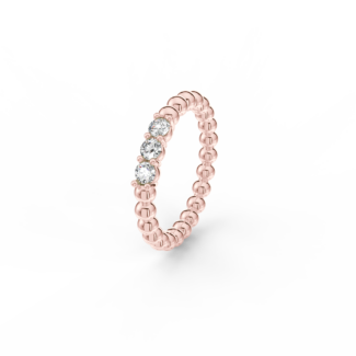 Prsten Bubbles Shine - růžové zlato, bílé diamanty