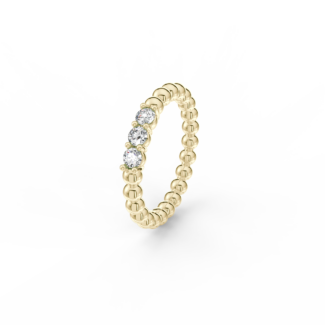 Prsten Bubbles Shine - žluté zlato, bílé diamanty