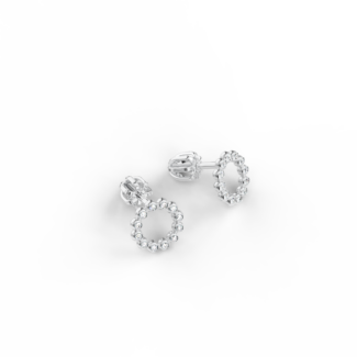 Náušnice Circle - bílé zlato, bílý diamant