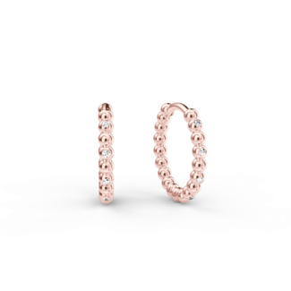 Náušnice Hoops - růžové zlato, bílý diamant