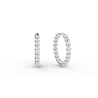 Náušnice Hoops - bílé zlato, bílý diamant