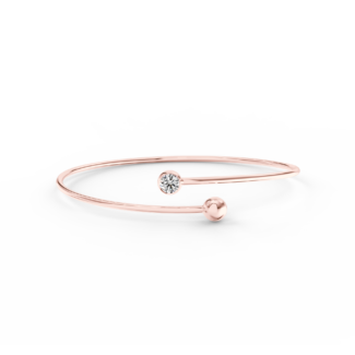 Náramek C Minimalist - růžové zlato, bílý diamant