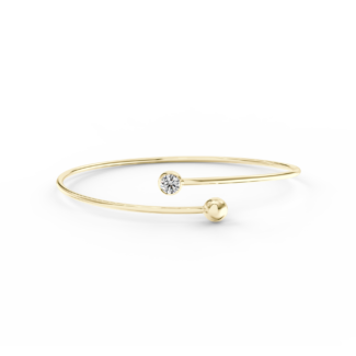 Náramek C Minimalist - žluté zlato, bílý diamant