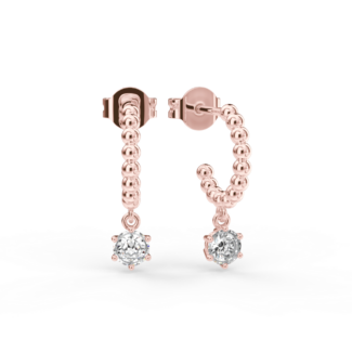 Náušnice Sparkle - růžové zlato, bílý diamant