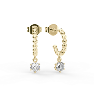 Náušnice Sparkle - žluté zlato, bílý diamant