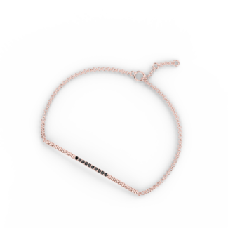 Náramek Ray - růžové zlato, černý diamant