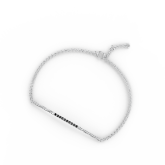 Náramek Ray - bílé zlato, černý diamant