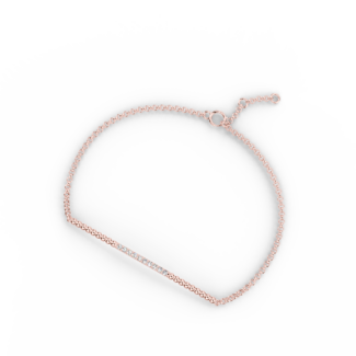 Náramek Ray - růžové zlato, bílý diamant