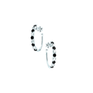 Náušnice Clementine - bílé zlato, černé diamanty