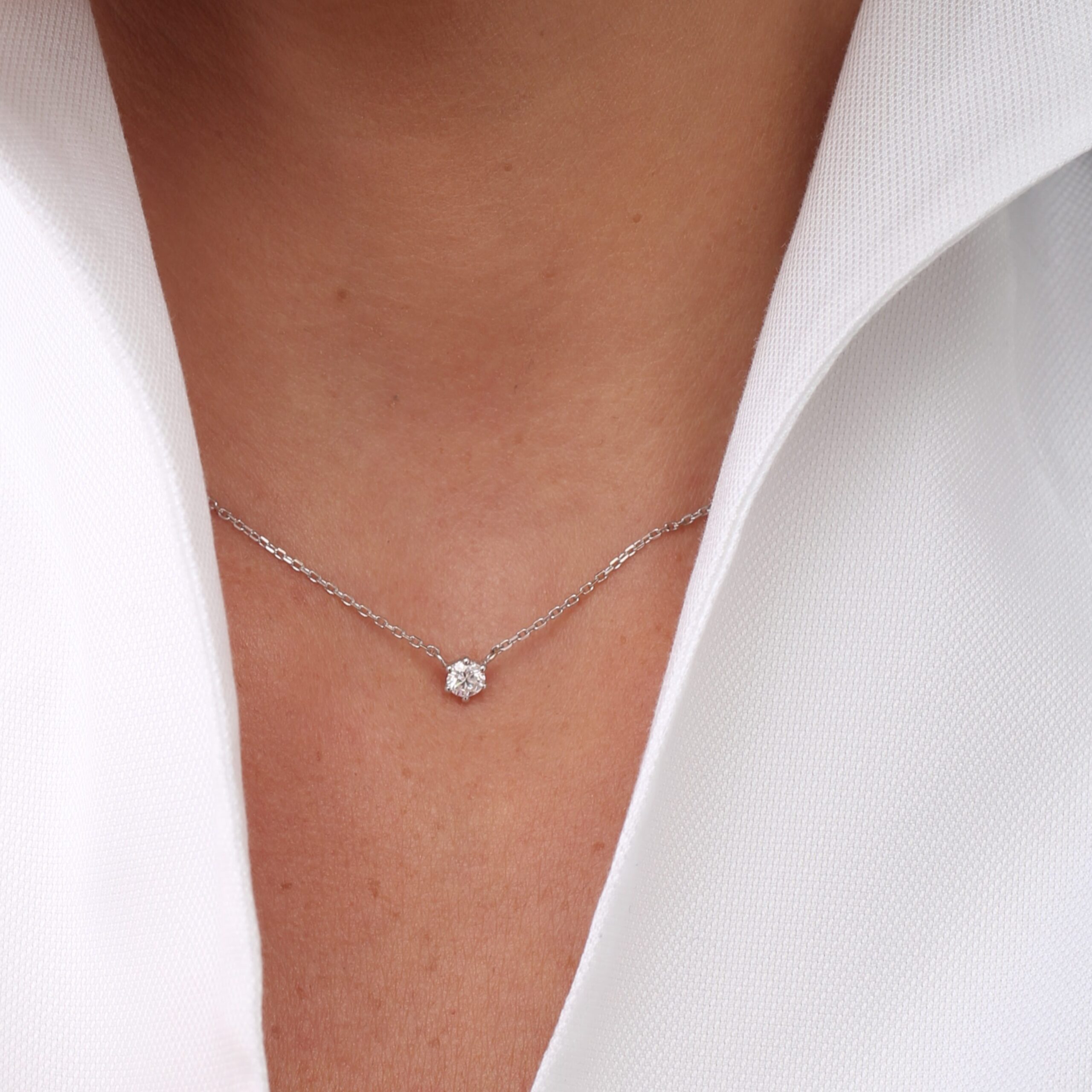 Náhrdelník Jessica - bílé zlato, diamant - Obrázek 2