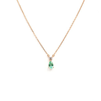 Náhrdelník kapka - růžové zlato, turmalín