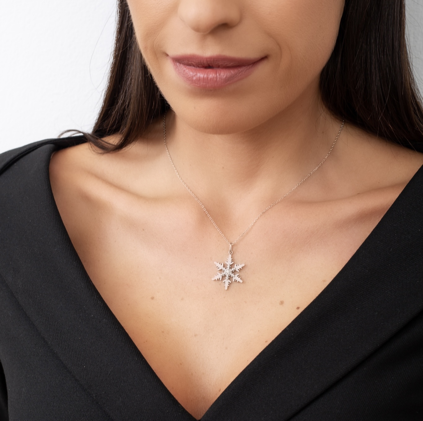 Přívěsek Snowflake I - bílé zlato, diamanty - Obrázek 2