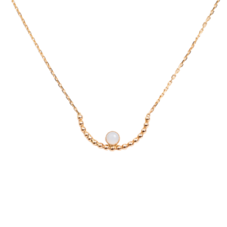 Náhrdelník Bubbles Smile - růžové zlato, slovenský opál