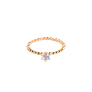 Prsten Bubbles III - růžové zlato, slovenský opál