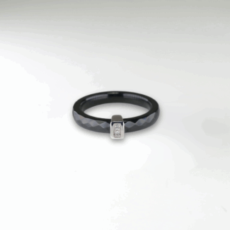 Kimi černá keramika - bílé zlato, diamanty