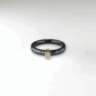 Kimi černá keramika - žluté zlato, diamanty