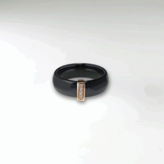 Kara I. černá keramika - růžové zlato, diamanty