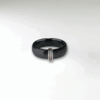 Kara I. černá keramika - bílé zlato, diamanty