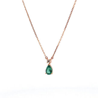 Náhrdelník kapka II - růžové zlato, turmalín