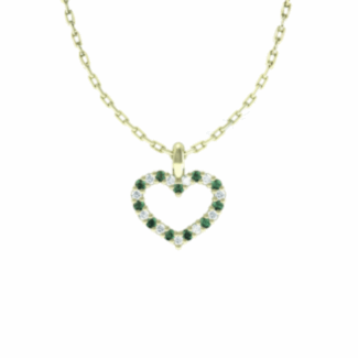 Přívěsek Lovely - žluté zlato, smaragdy