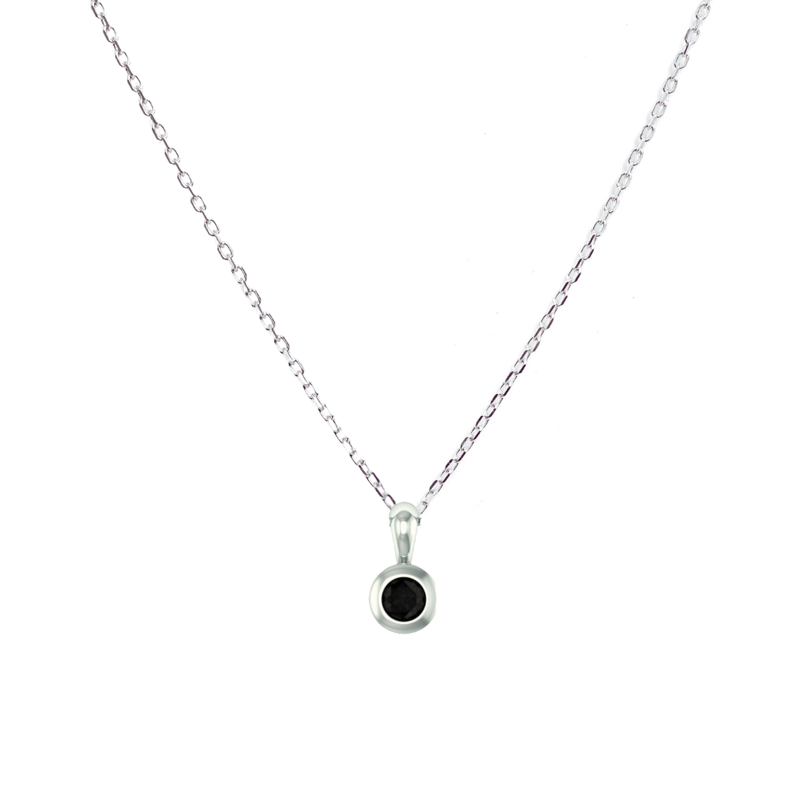 Přívěsek Button - bílé zlato, černý diamant