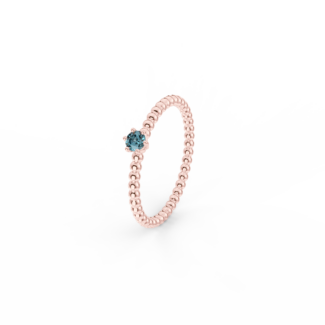 Prsten Bubbles 3 - růžové zlato, london topaz