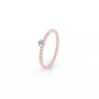 Prsten Bubbles 3 - růžové zlato, Swiss topaz