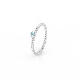 Prsten Bubbles 3 - bílé zlato, Swiss topaz