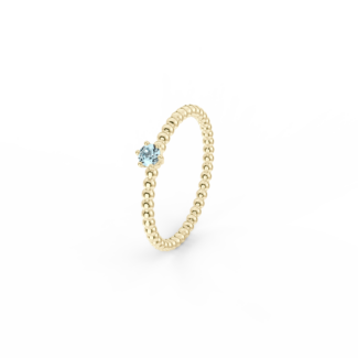 Prsten Bubbles 3 - žluté zlato, Swiss topaz