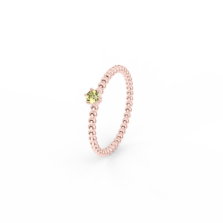 Prsten Bubbles 3 - růžové zlato, žlutý safír