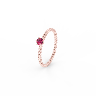 Prsten Bubbles 3,5 - růžové zlato, rubín