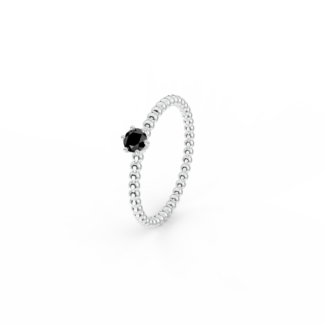 Prsten Bubbles 3,5 - bílé zlato, černý diamant