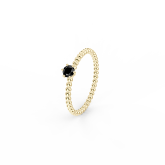 Prsten Bubbles 3,5 - žluté zlato, černý diamant